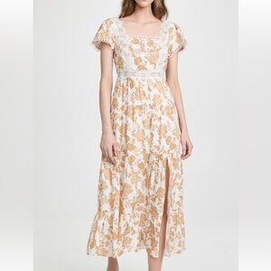 Rahi
Gold Coast Lily Midi Dress in White/Gold